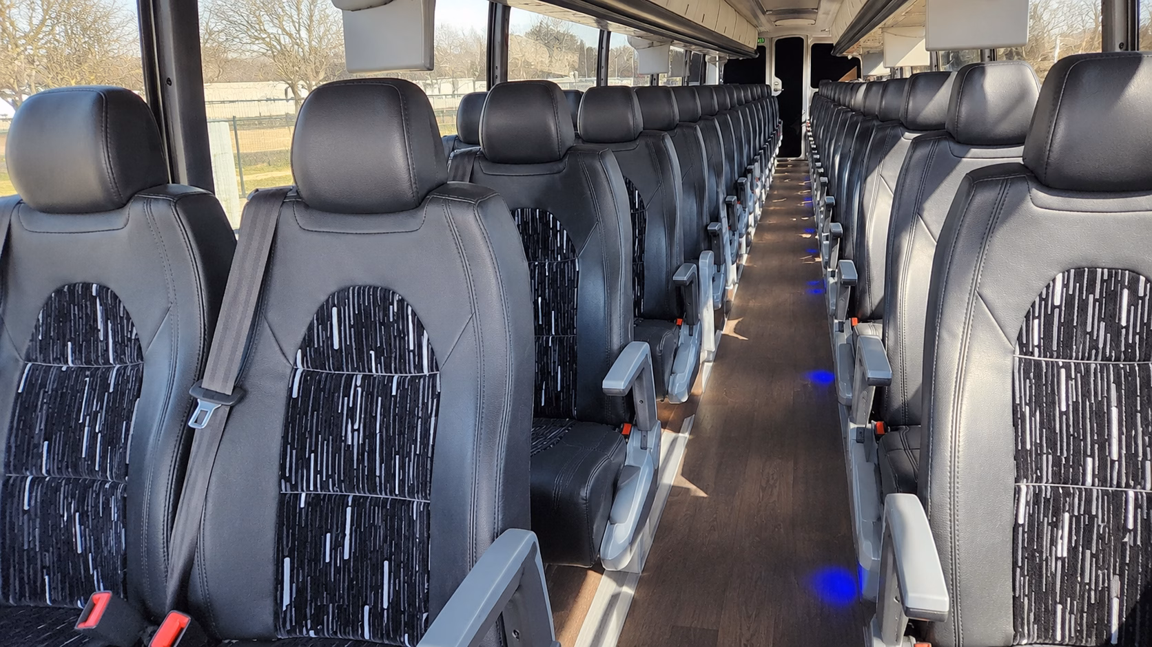 56 passenger charter bus interior