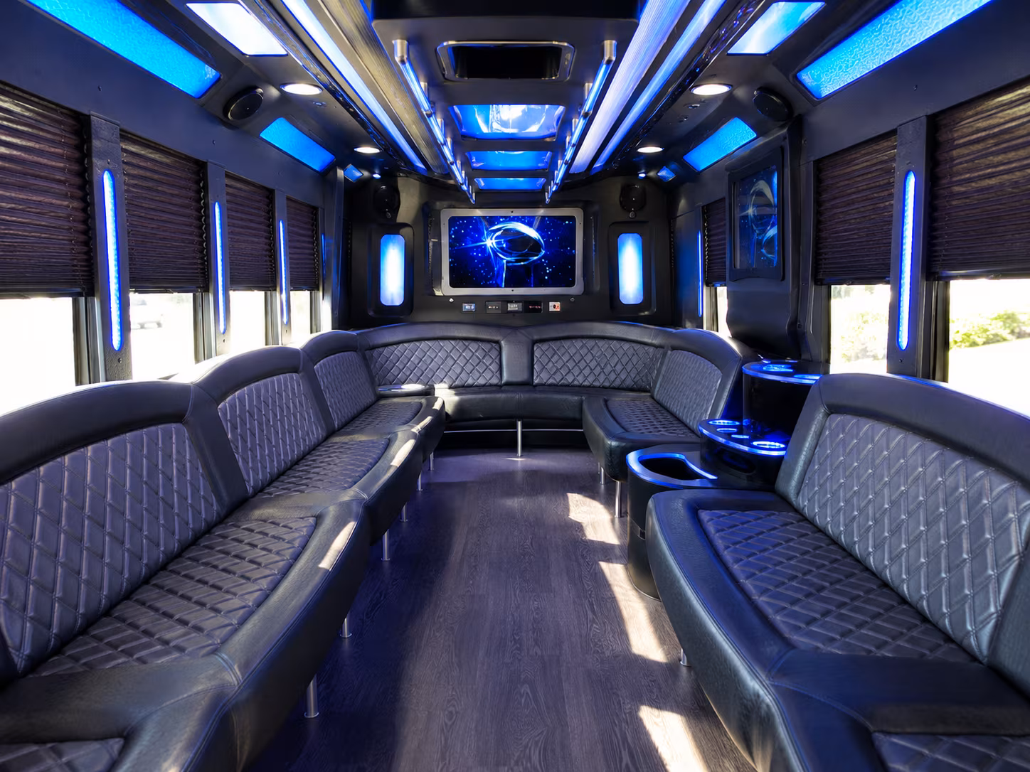 goodyear 28 passenger party bus inside