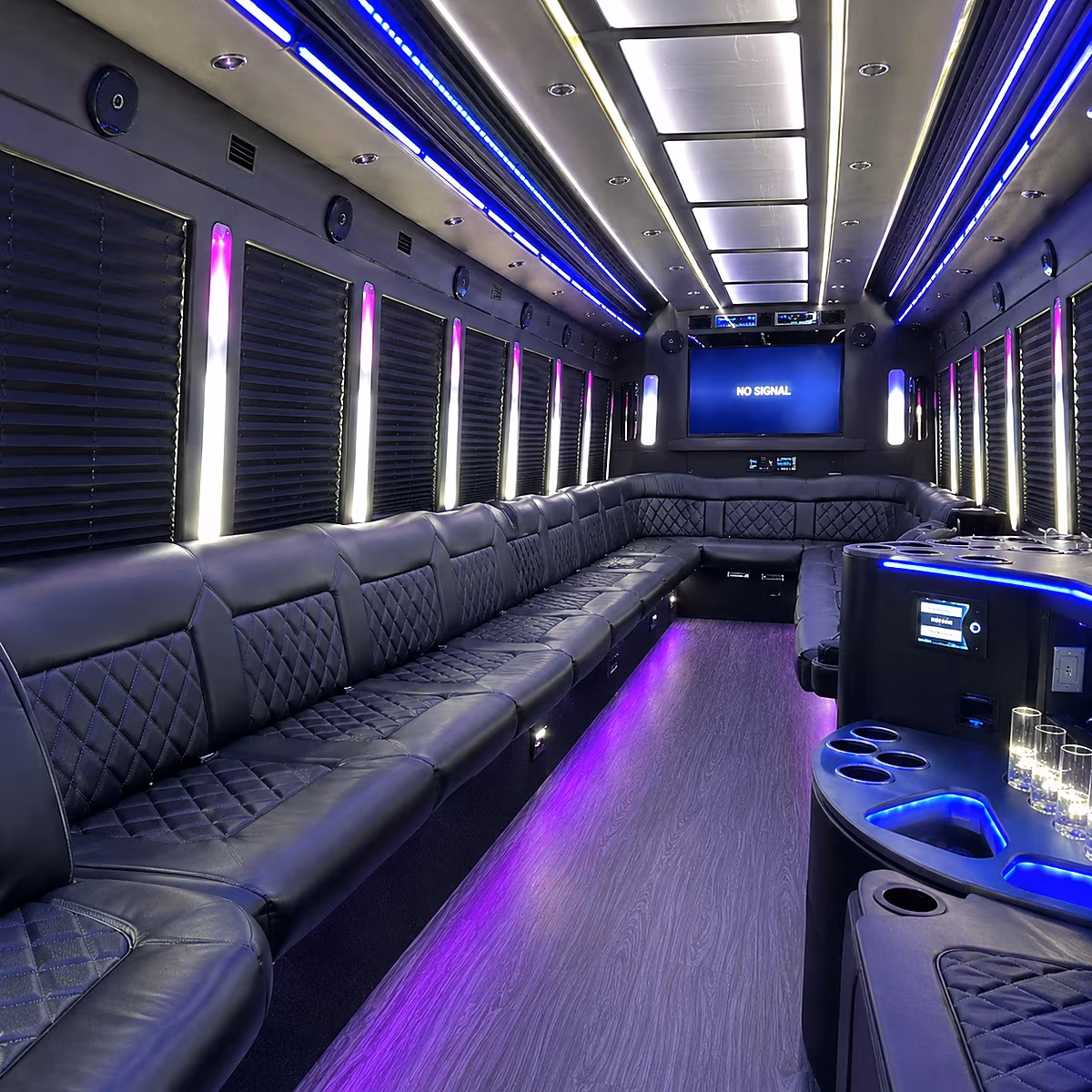 goodyear 30 passenger party bus inside