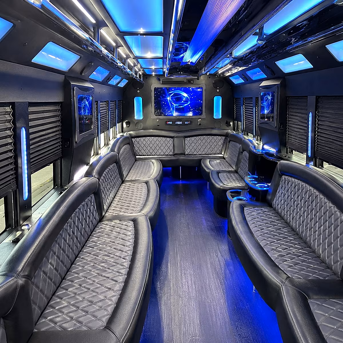 goodyear 50 passenger party bus interior